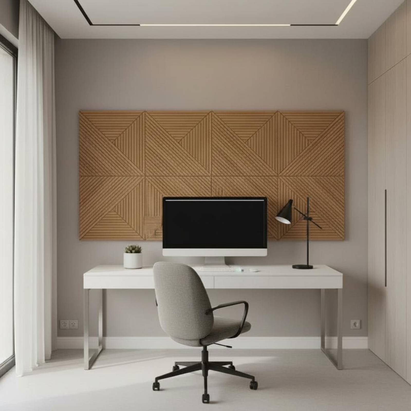 Acoustic Foam Panel - Holzmaserung Akustikpaneel zur Reduzierung von Nachhall,