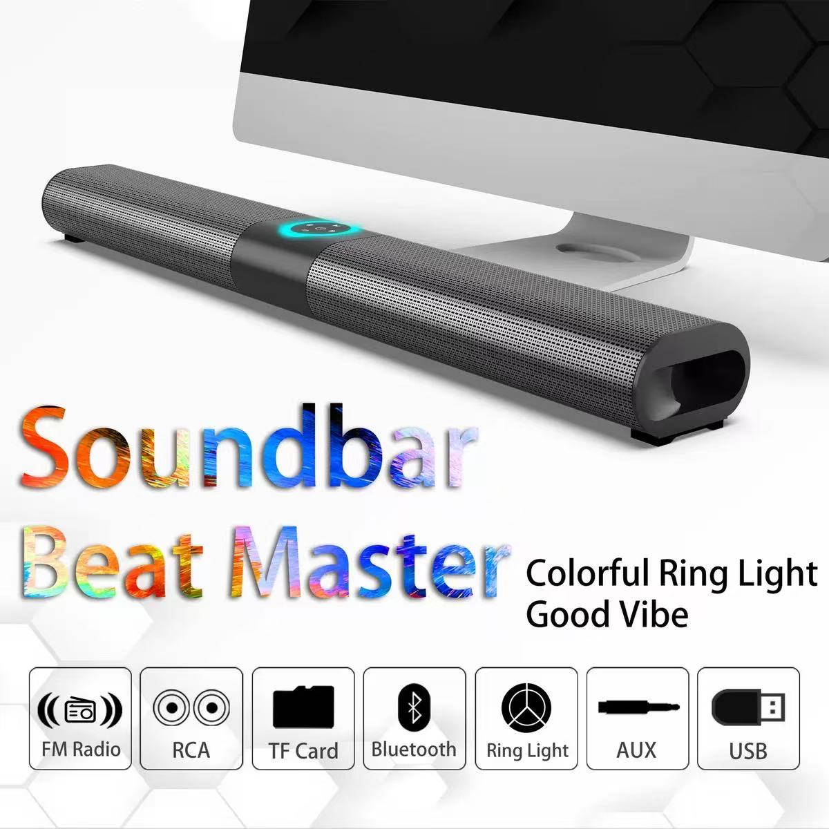 Home Cinema Wall Lights - BS-20 Soundbar Kabellose Bluetooth-Lautsprecherleiste Tragbarer Lautsprecher
