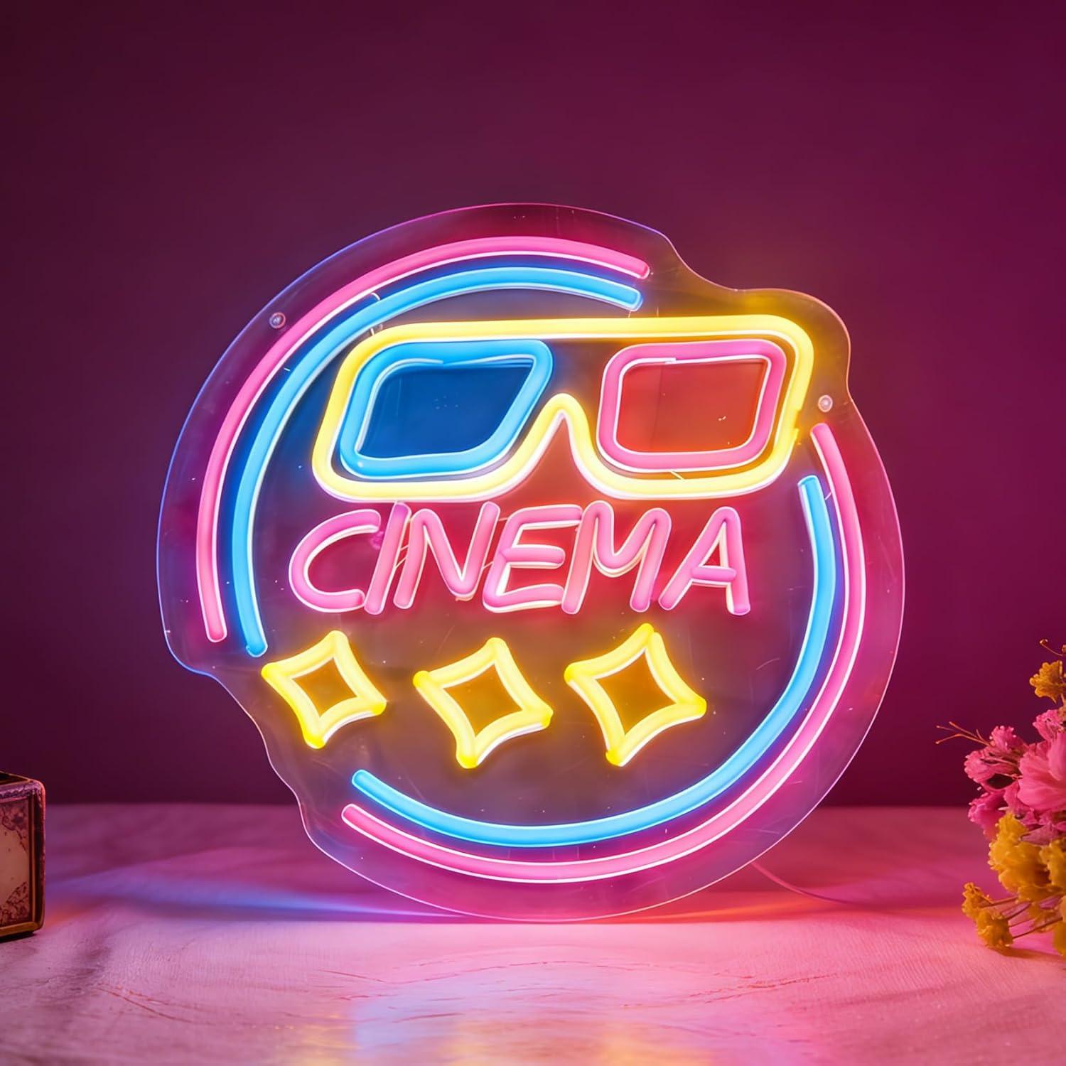 Home Cinema Wall Lights - Kino-Neonschild USB Dimmbares LED-Licht für Heimkino