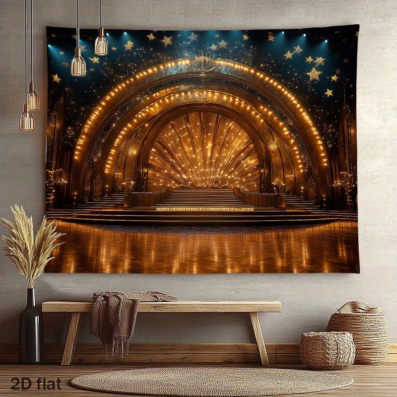 Home Cinema Wall Lights - Luxuriöse Goldene Theater-Bühnenbogen-Beleuchtung Sternenförmige Scheinwerfer für
