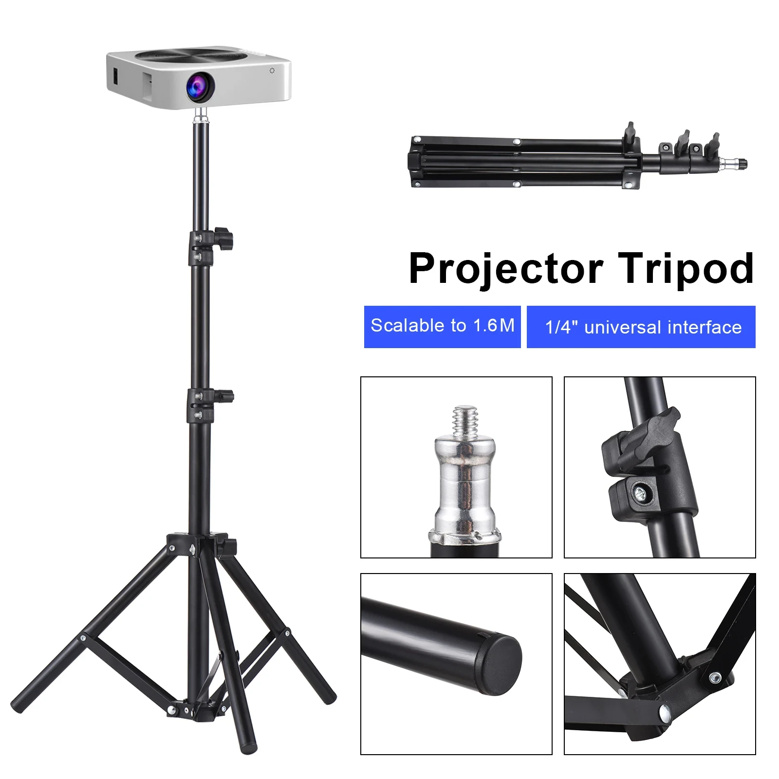 Projector Tripod Stand - Universeller Projektor-Stativständer, dehnbare Projektorhalterung, tragbarer Halter