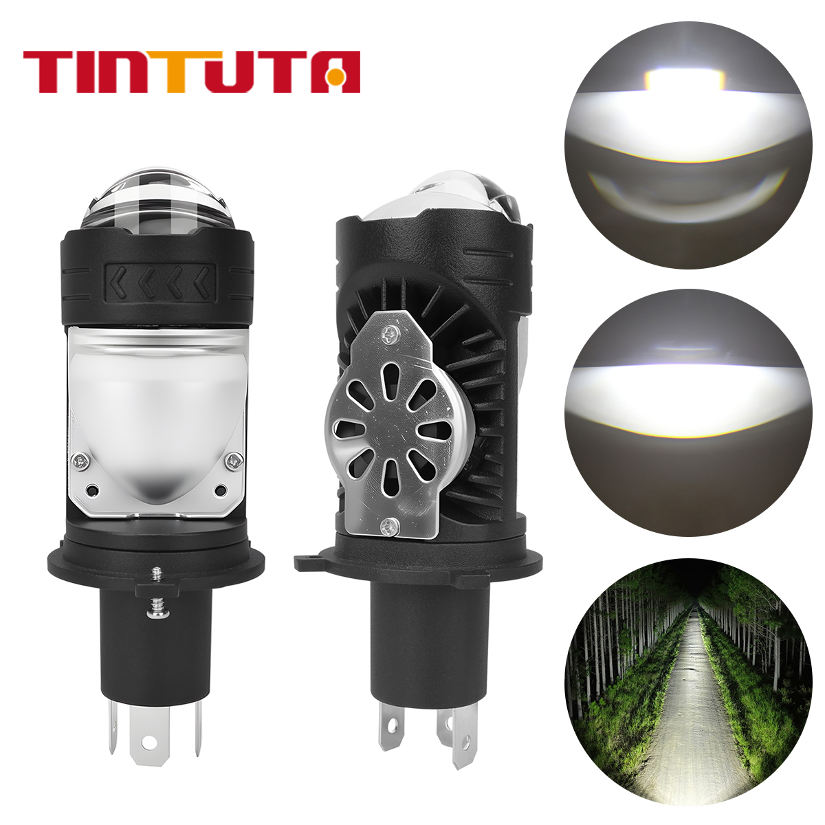 Projector Lamp Replacement - 1/2 Stück H4 LED Motorrad-Scheinwerferlampen Superhelle