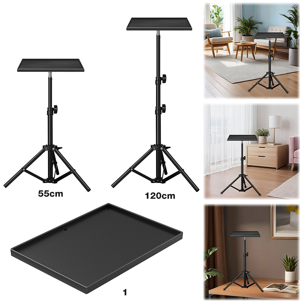 Projector Tripod Stand - Universelles Laptop-Projektor-Stativ mit 1/4-Zoll-Gewinde, höhenverstellbarem Stativtablett