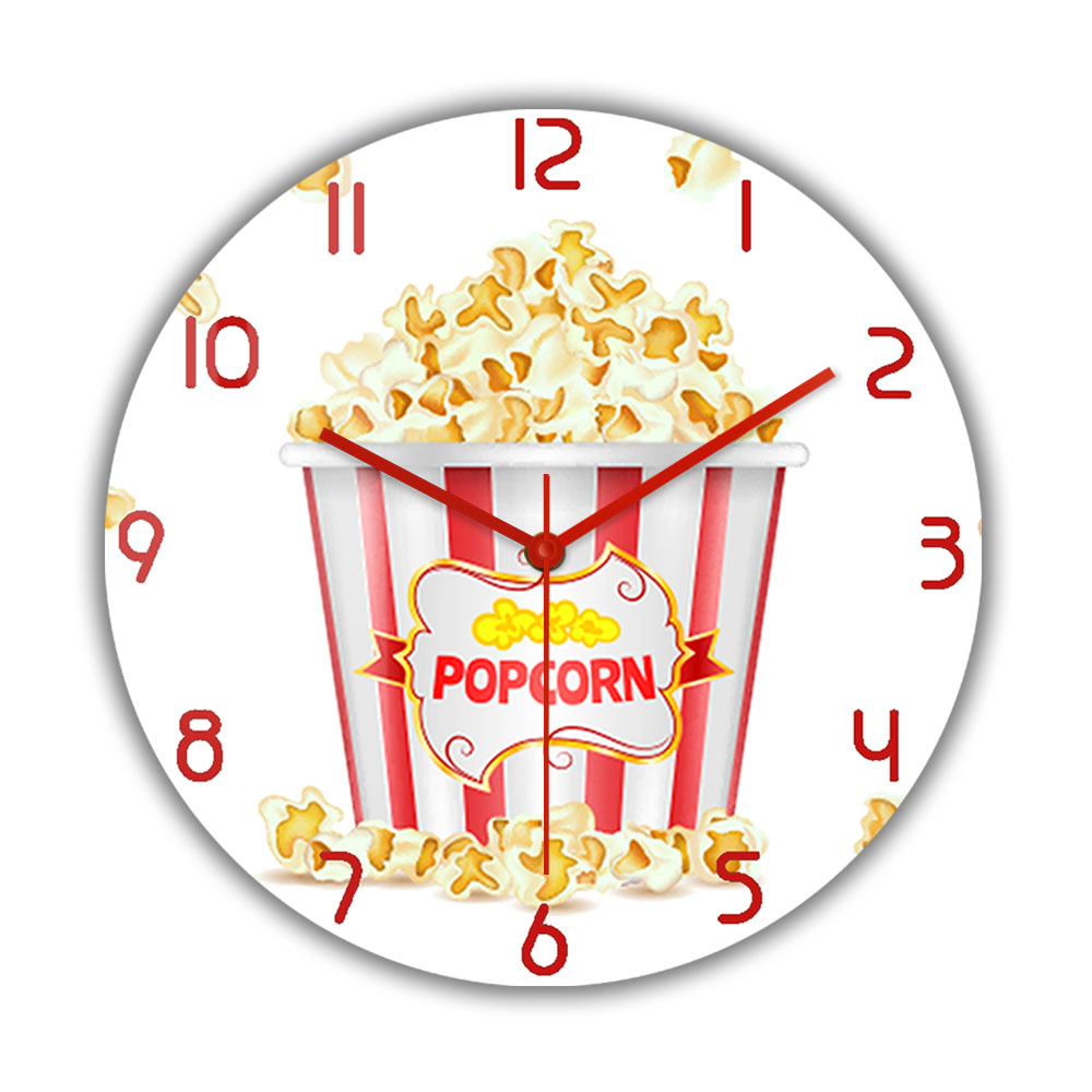 Home Cinema Wall Design - Popcorn Acryl Modernes Design Wanduhr Snacks
