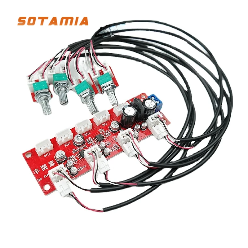 Home Cinema Solution - Sotamia ne5532 4-Wege-Eingangsmischer Vorverstärker Hifi-Stereo-Audiosignal Vorverstärker