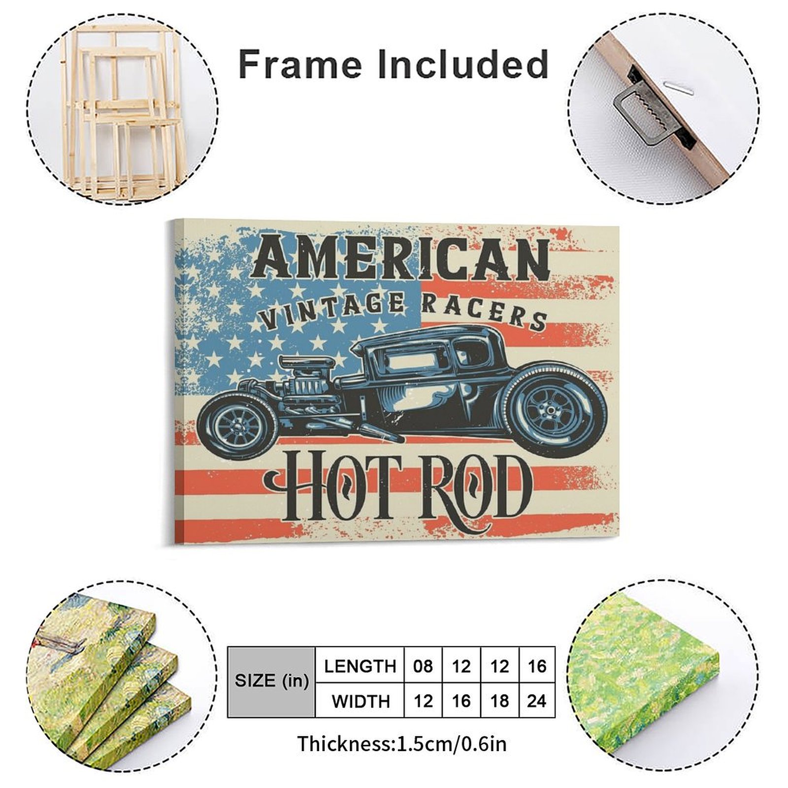 American Hot Rod Leinwandgemäl – Home Cinema Wall Design Bewertung und Preis