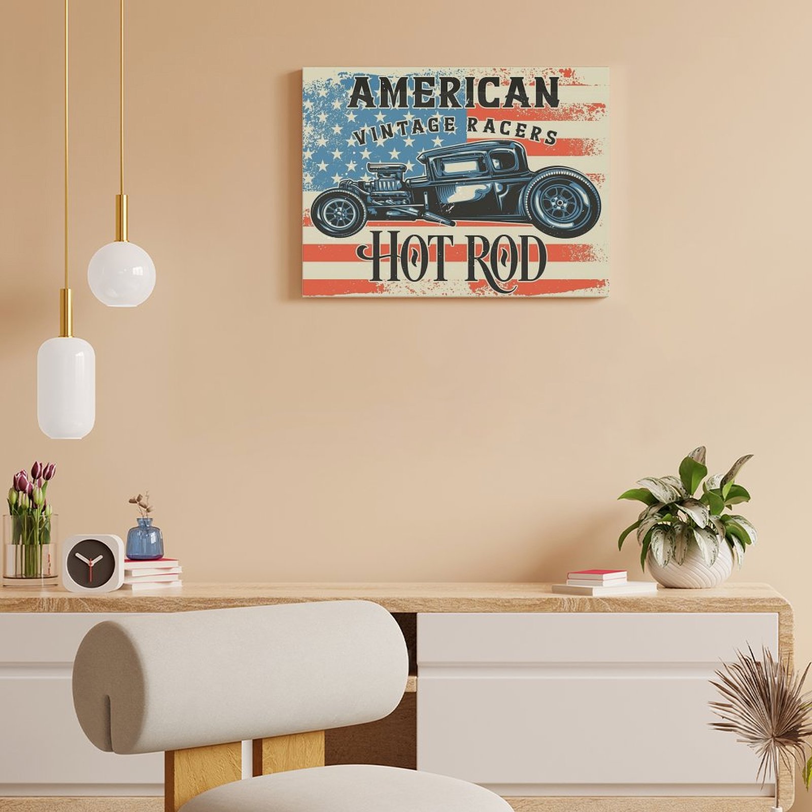 American Hot Rod Leinwandgemäl – Home Cinema Wall Design Bewertung und Preis