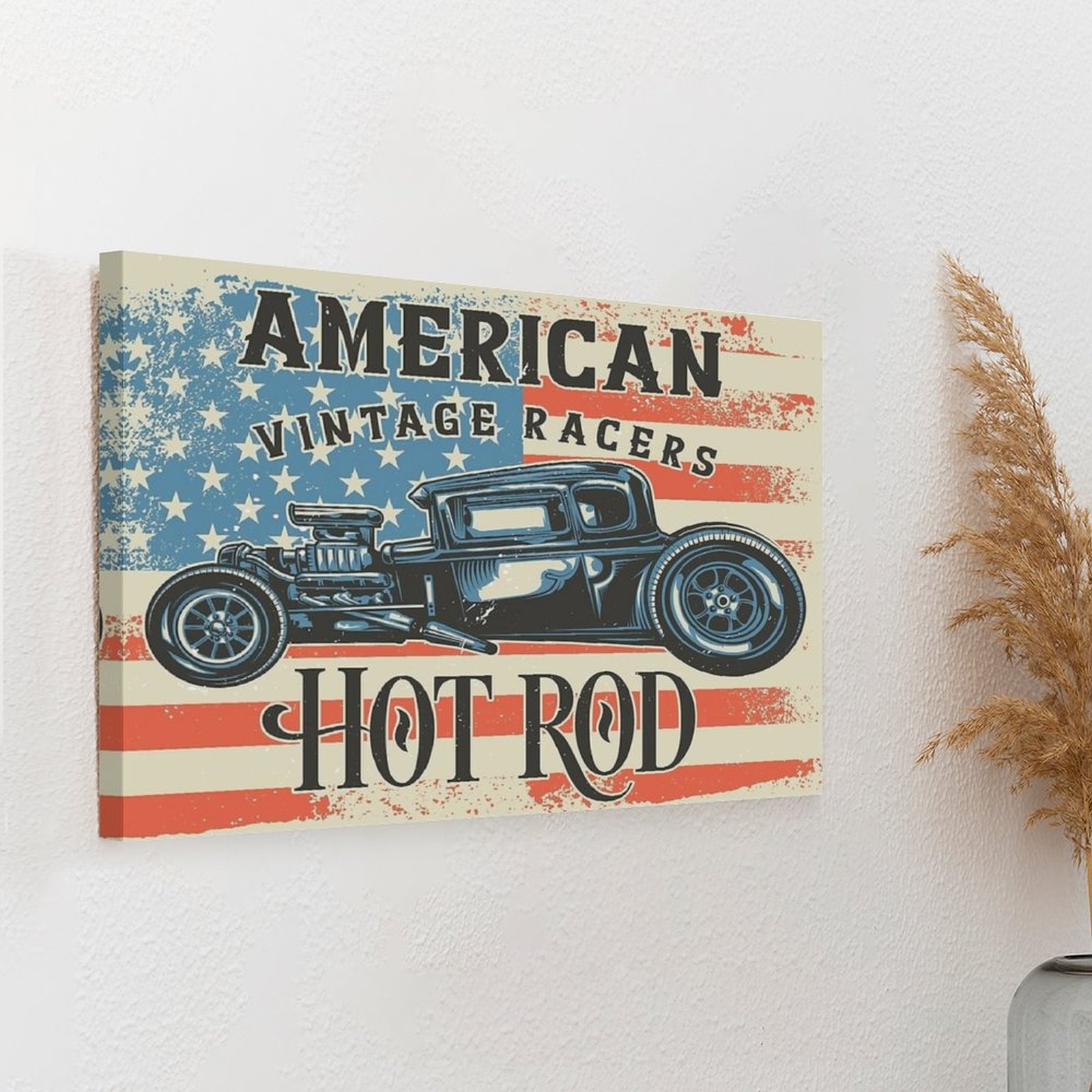 American Hot Rod Leinwandgemäl – Home Cinema Wall Design Bewertung und Preis