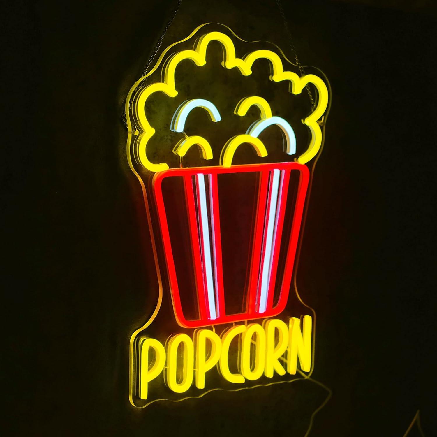Popcorn-Eimer Neon-Schild USB  – Home Cinema Wall Lights Bewertung und Preis