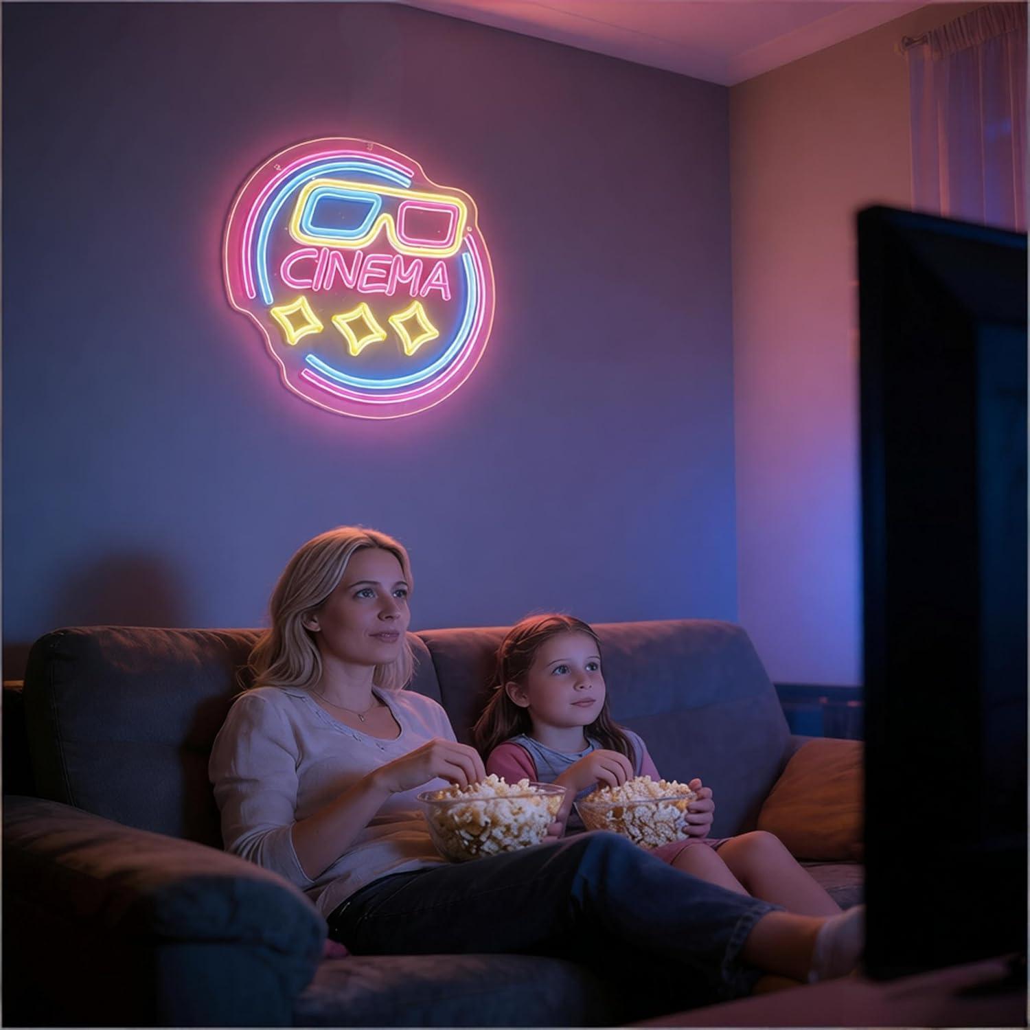 Kino-Neonschild USB Dimmbares  – Home Cinema Wall Lights Bewertung und Preis