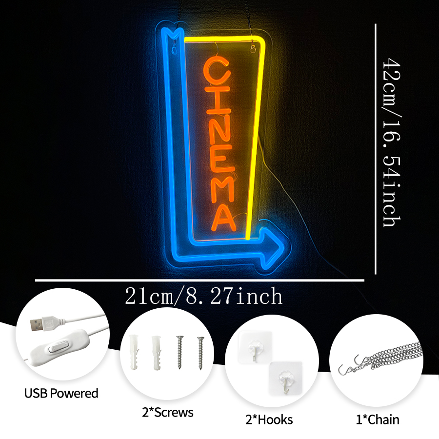Kino-Neonschild für Wanddekora – Home Cinema Wall Lights Bewertung und Preis