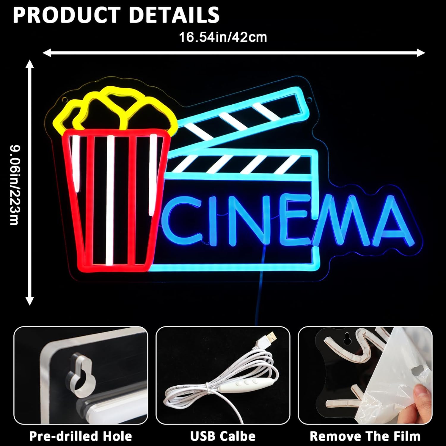 Kino-Neonlicht-Wanddekoration  – Home Cinema Wall Lights Bewertung und Preis