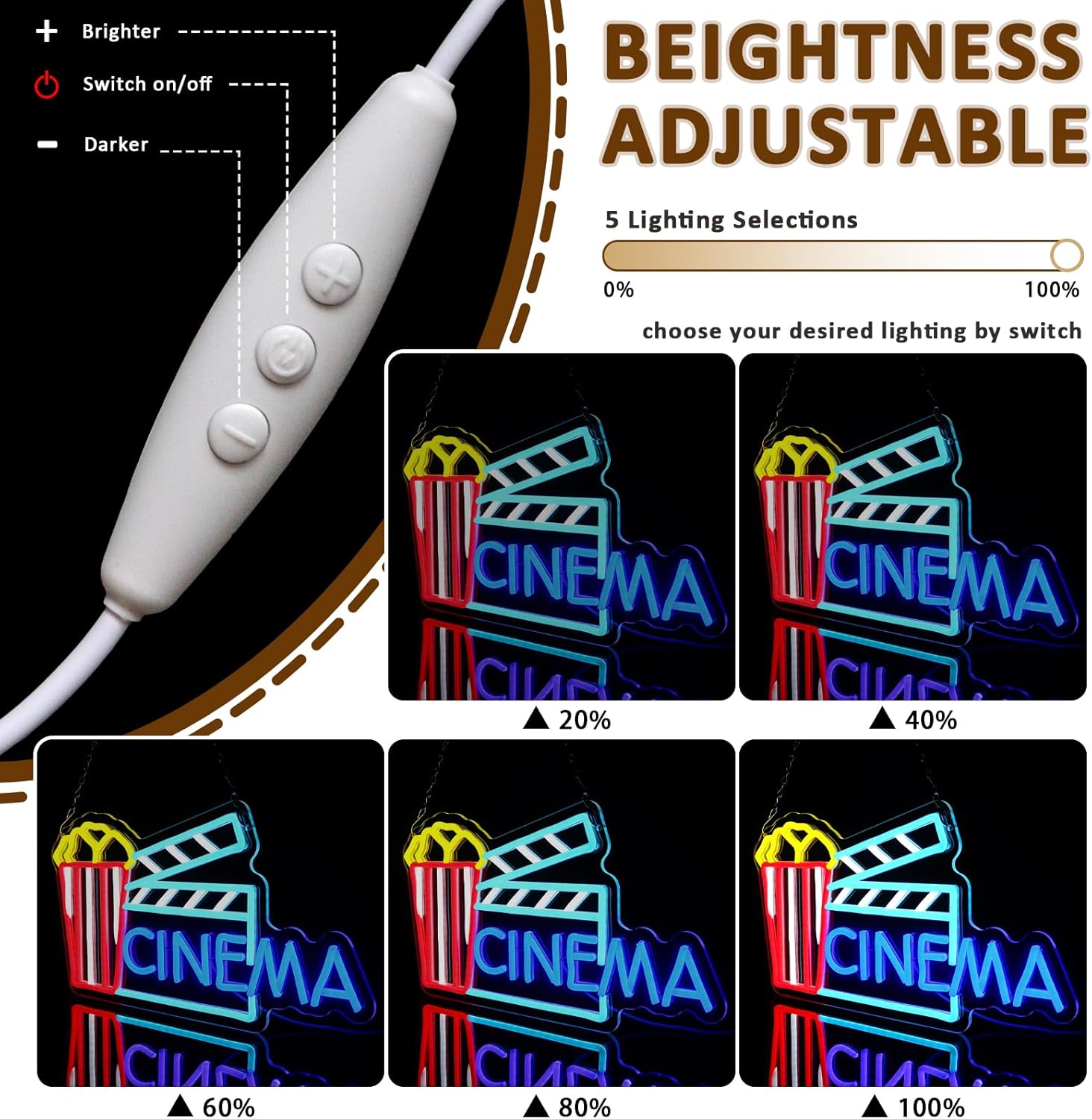 Kino-Neonlicht-Wanddekoration  – Home Cinema Wall Lights Bewertung und Preis