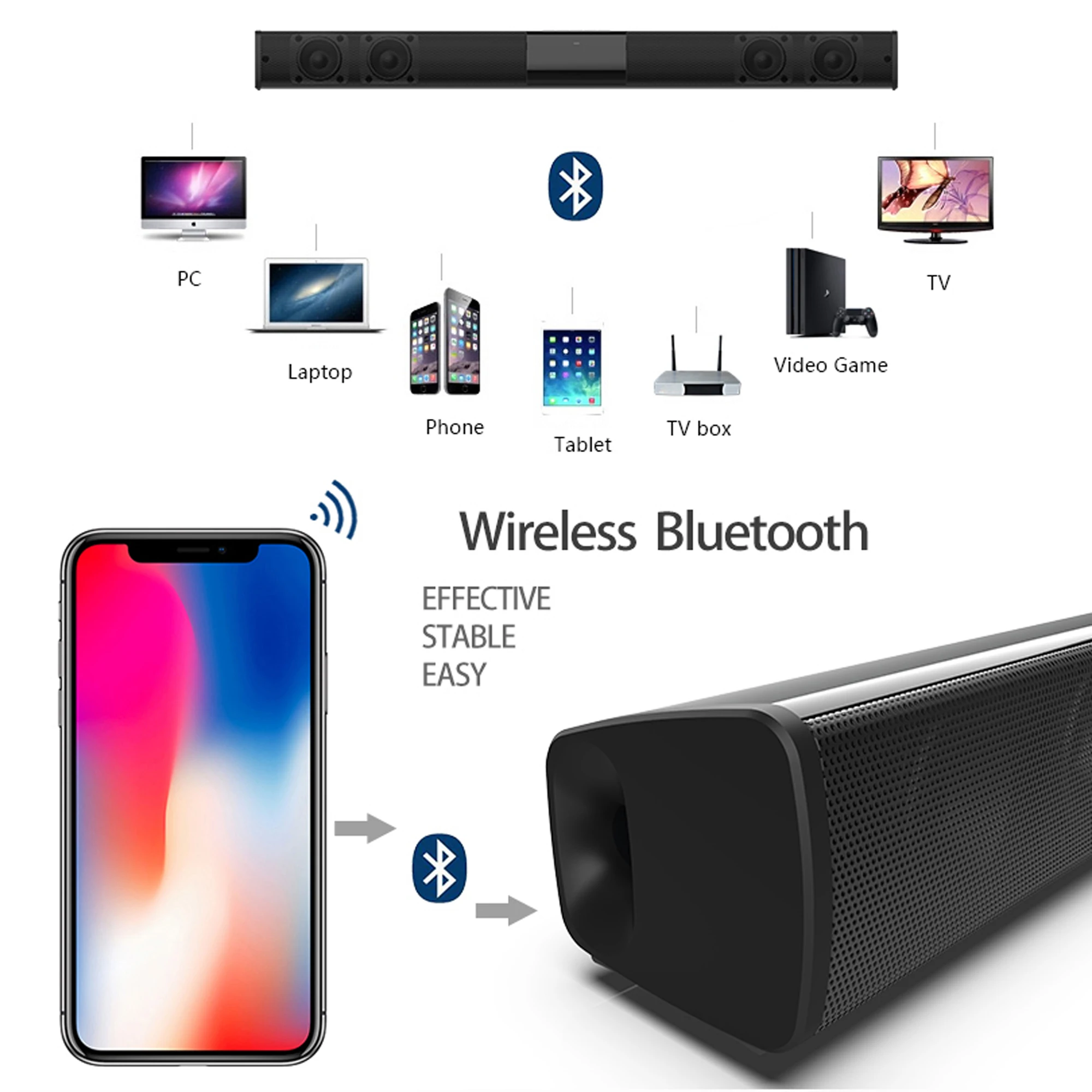 40W High Power Soundbar für TV – Home Cinema Pc Bewertung und Preis