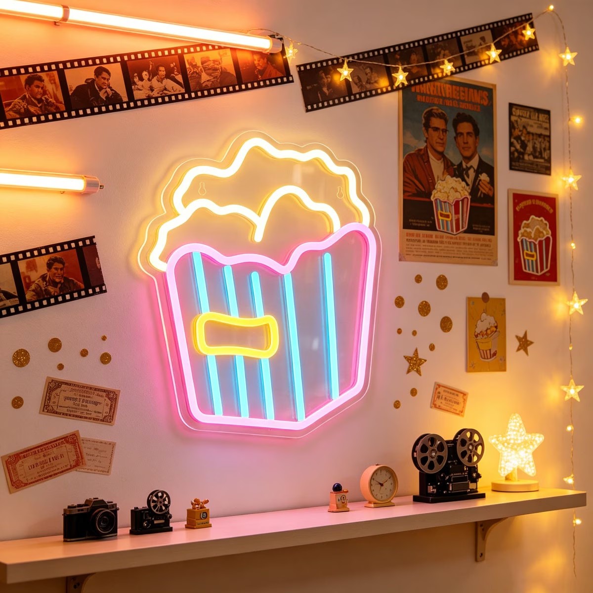 Buntes Popcorn-Neonschild LED- – Home Cinema Wall Lights Bewertung und Preis