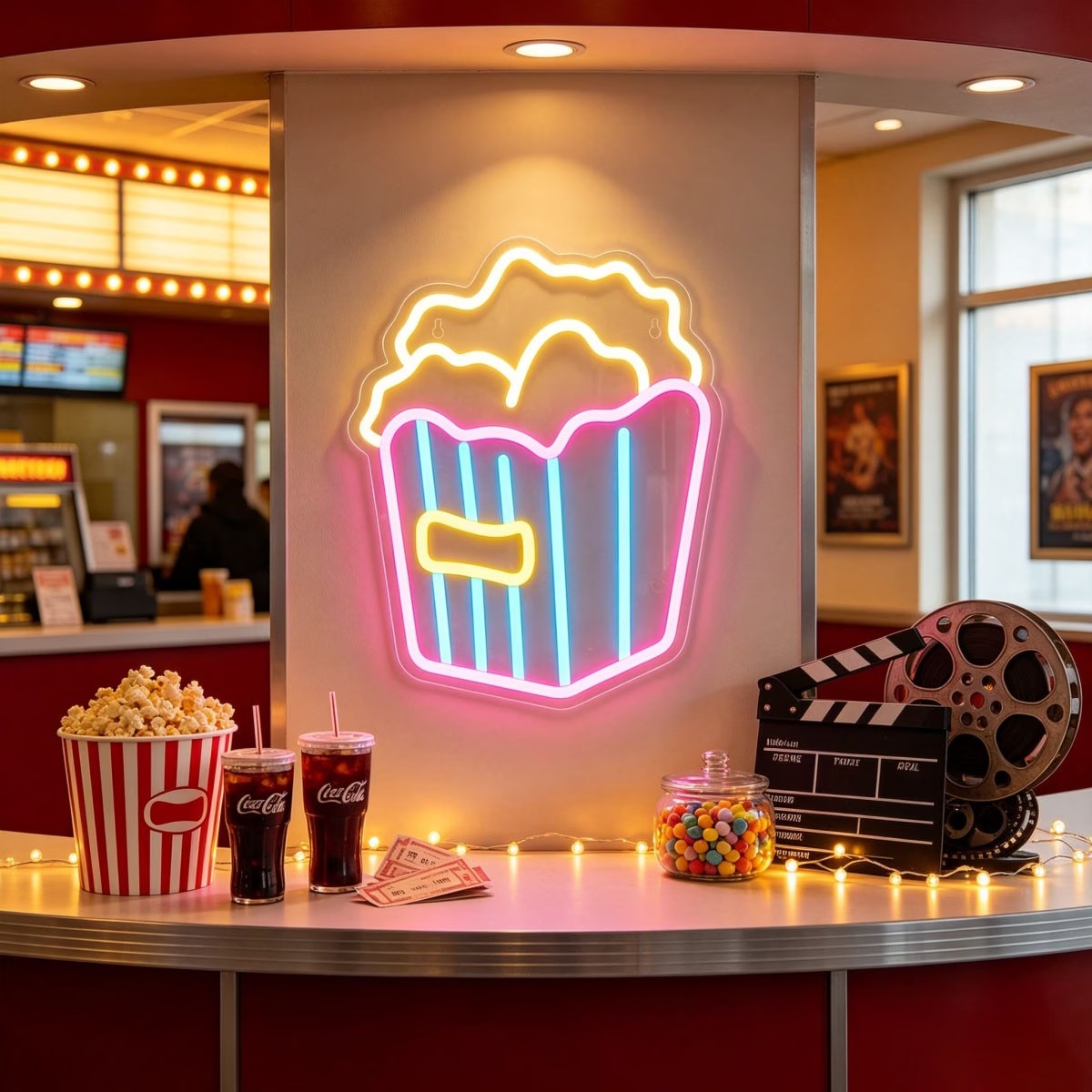 Buntes Popcorn-Neonschild LED- – Home Cinema Wall Lights Bewertung und Preis