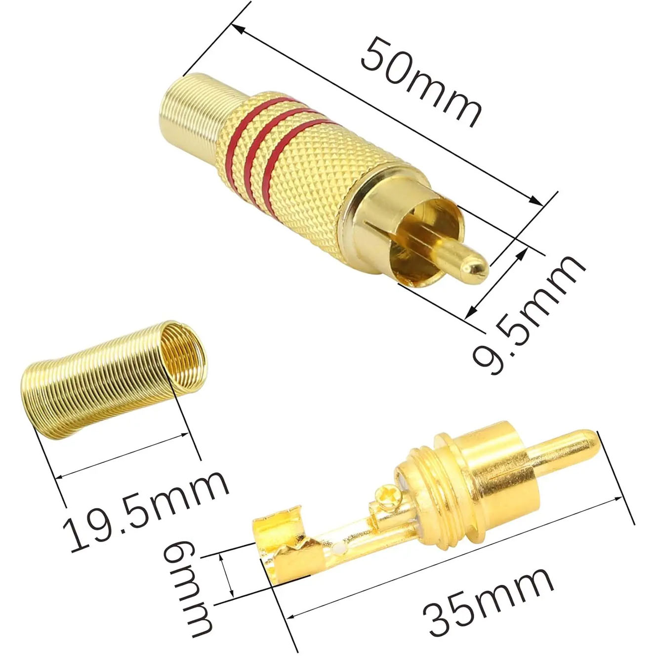 4 Stück RCA-Stecker Vergoldet  – Home Cinema Solution Bewertung und Preis
