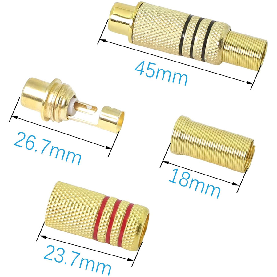 4 Stück RCA-Stecker Vergoldet  – Home Cinema Solution Bewertung und Preis